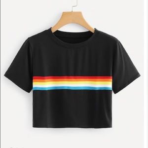 ROMWE Black Crop Top